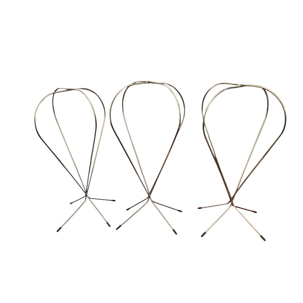 Set of 3 Wig Stands Metal Silver-tone 11.5” Tall - Picture 2 of 2